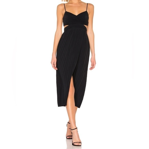 ALC Sienna Cutout Pleated Midi Dress XS - Picture 2 of 6